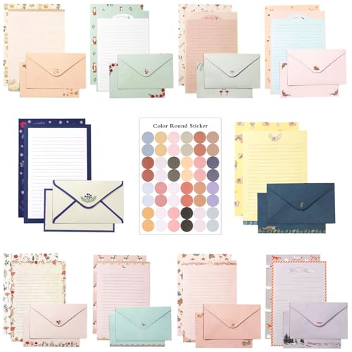 91 Pcs Stationery Paper Envelopes Set - color: Sweet