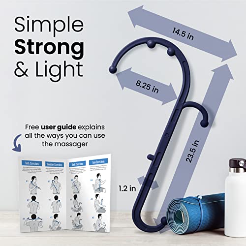 LiBa Back and Neck Massager Trigger Point Hook Therapy Tool Navy - color: C. Navy (1 Pack)