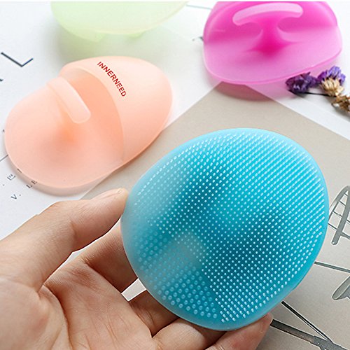 Super Soft Silicone Face Cleanser and Massager Brush Manual Facial Brush - color: Mix Colors (4 Pack)