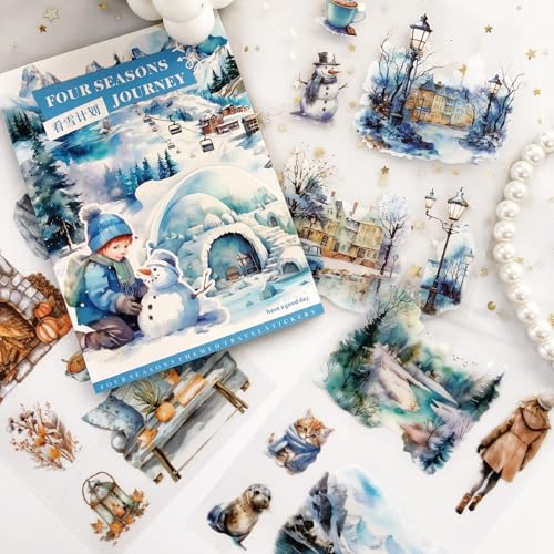 Nature Scrapbook Stickers for Scrapbooking, Girls PET Washi Sticker Book - color: Plan