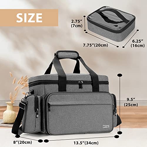 BAFASO Makeup Bag with 2 Removable Pouches and Detachable Dividers, Gray - color: Gray