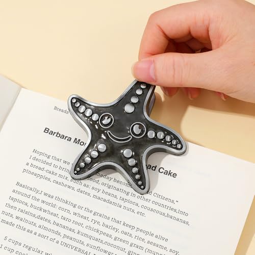 Vintage Ocean Bookmark Clip, 4 Color Starfish Shell Octopus for Book Lovers - color: Starfish Style B