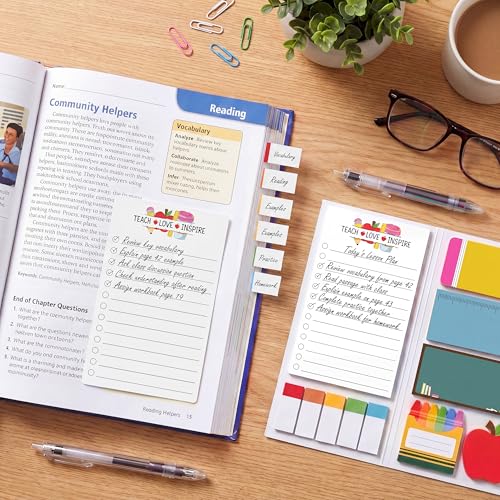 BEAWART Teacher Sticky Notes Set, Colorful Classroom Appreciation Gift - color: Sticky Notes Colorful Teacher