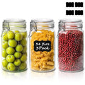 ComSaf Glass Pantry Jars with Airtight Lids 34 oz 3 Pack Coffee Canisters - size: 34 fl oz x 3