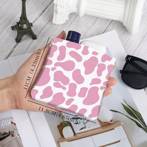 2Pcs PU Leather Small Squeeze Coin Purse Pouch Mini coin Bag Unique And Cute Wallet Cosmetic Bags Change Bag For Women Girls Men Black and pink pattern - color: Black and pink pattern