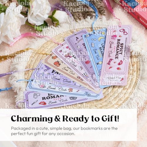 Kaciola Studio 10PCS Cute Ticket Style Bookmarks, Funny Bookmarks for Women, Double Sided Fantasy Booklover Gifts, Cute Gifts for Romance Reader Friends Girls - color: Cute Ticket