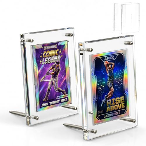 Acrylic Trading Card Display Frame with Inner Holder, for 35PT Card for Baseball, Football, Basketball Cards, UV Protection Desktop Display Frame for TCG, MTG, Comic Cards (Clear, 1-Slot (2 Pack)) - color: Clear
