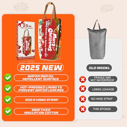 BBQ Blanket for Resting Meat - Meat Resting Bag of Washable Oxford Cloth - Insulated Brisket Resting Blanket for Turkey, Pork Shoulder & Beef - Gifts for Men, BBQ Lovers Gift (Mixed Colors, 25 in) - color: Mixed colors, size: 25 in