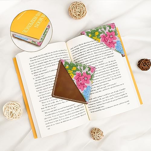 Personalized Leather Bookmarks, Fun & Cute Book Accessories for Reading Lovers, Unbreakable Page Markers for Women Men Girls Boys Student Teacher Kids Retirement Birthday Gifts (Beautiful Flowers) - color: Beautiful Flowers