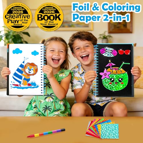 FUNNYB&G Foil Art Craft Kit for Kids, Sparkly Birthday Gift Toy for Kids - style: Summer