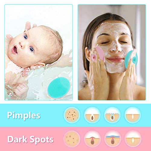 5PCS Silicone Scrubber Set, Lip Scrub Brush, Silicone Face Cleansing Brush, Face Applicator Tool and 2PCS Exfoliating Brushes for Men Women - style: style 1