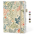 Taja Pretty Lined Journal for Women, Aesthetic Hardcover Leather Journal - color: E-Herbs, style: A-Lined