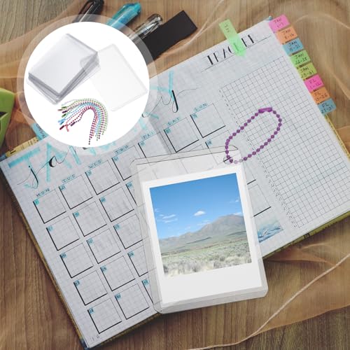 TEHAUX 10 Sets Clear Photocard Holder Keychains, 3.8 x 2.7 in Sleeve Size - size: 9.1X6.4X0.1CM