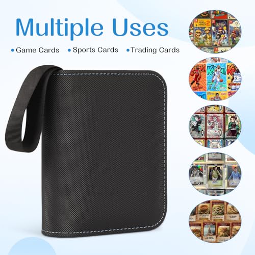 1 Pocket Card Binder – Collectible Trading Card Album, Single Card Holder with 20 Pages, Holds 40 Cards, Side-Loading Mini Binder for TCG, MTG, Sports, Baseball, Football, Small Sports Card Book - color: Black