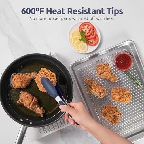 U-Taste Kitchen Tong for Cooking, 600ºF Heat-Resistant, 7in/Midnight Blue - color: Midnight Blue, size: 7 inch