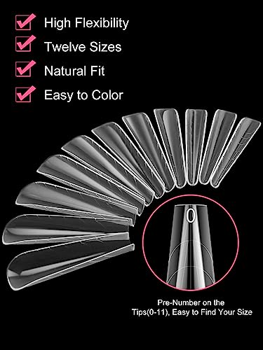 EBANKU 120Pcs Poly Extension Gel Dual Nail Forms Clear Set - color: Coffin-B