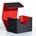 ZLCA MTG Deck Box Holds 120+ Single Sleeved Cards Commander Deck Box - color: A1-Black& Red, size: A-Horizontal