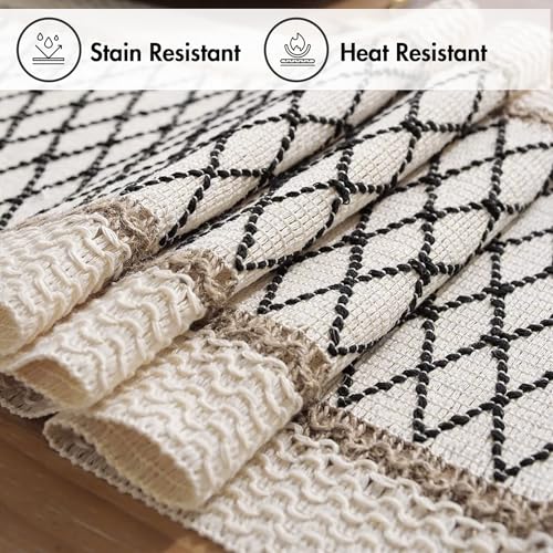 Ruvanti Placemats Set of 6, 17.11"x11" Polycotton Place Mats - Geo Panel - color: Diamond Panel - Geo Panel