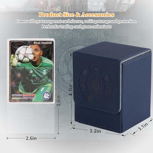 Arkeiliy MTG Deck Box 110+ Storage Sleeved Cards for Magic Commander - color: Blue