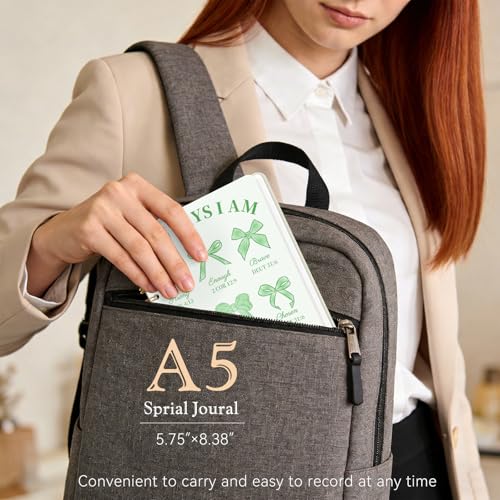 Lined Spiral Journal Notebook for Work A5, 160 Pages, Green Bow - color: Bow Green