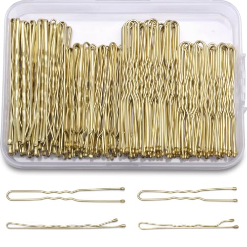 200 Pcs Bobby Pins U Shaped Hair Pins Kit for Women, Gold - color: Blonde