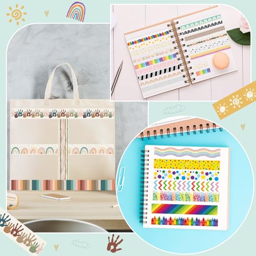 TaoBary 33 Rolls Washi Tape Set, 15mm Holiday Seasonal,Rainbow Style - style: Rainbow Style
