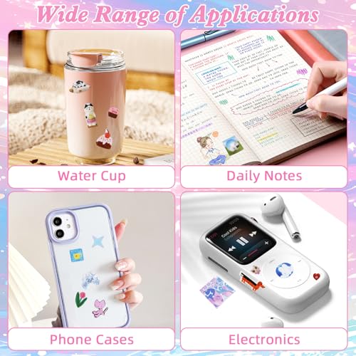 800Pcs Japanese Sticker Book for Journaling Adult, Cute Scrapbook Stickers - style: Di 40 Sheet rectangular Pink Blue