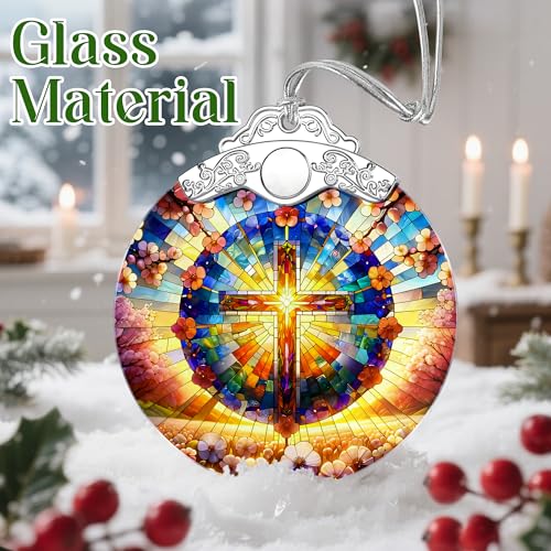 Boho Mandala Cross Ornament, Christian Christmas Ornament, Religious Christmas Decor, Christian Home Decor, Gifts for Christians, Religious Gifts, Spiritual Gift, Easter & Xmas Gift - color: Cross Pattern E