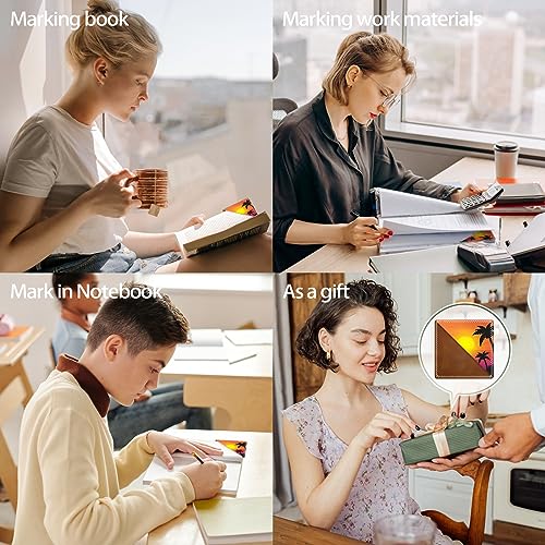 Personalized Leather Bookmarks, Fun & Cute Book Accessories for Reading Lovers, Unbreakable Page Markers for Women Men Girls Boys Student Teacher Kids Retirement Birthday Gifts (Sunset Sea) - color: Sunset Sea
