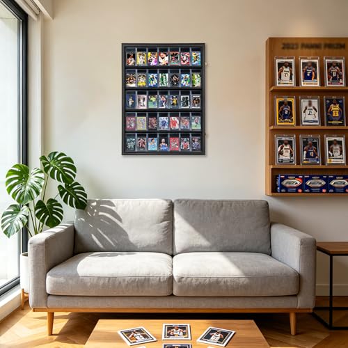VERANI 35 Graded Sports Baseball Card Display Case Wall Mount Black - size: Large-Vertical-Black