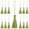 48Pcs Mini Bookmark Tassels Handmade Keychain Silky Tassel - color: Light Green
