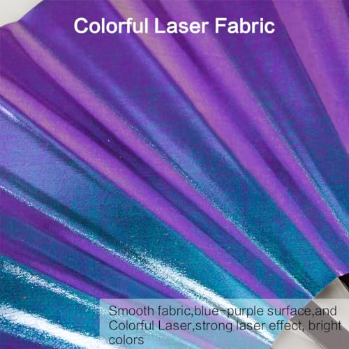 Large Rave Fan, Clack Folding Hand Fan with Premium Fabric, Thick Bamboo Frame for Men Women Gift for EDM, Festival, Club, Party, Dance, Decoration (Holographic Blue-Purple, 11") - color: Holographic Blue-purple, size: 11"