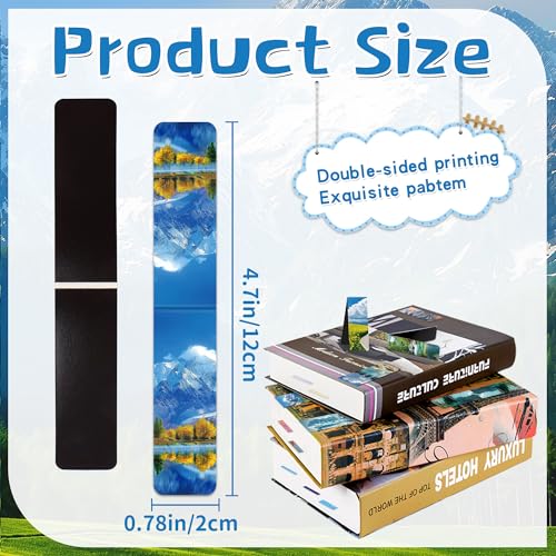 96Pack Magnetic Bookmarks for Reading,Women Men Teacher Book Lovers Gifts - style: Scenery