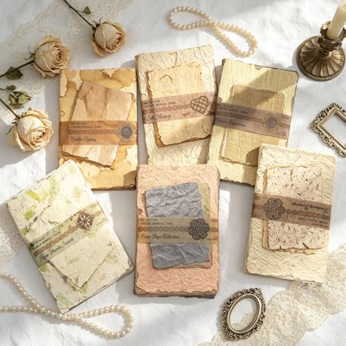 168 Sheet Vintage Scrapbook Paper Set, 6 Packs Vintage Decorative Paper，for Letter Writing，Scrapbook paper，Junk Journal Supplies，DIY Collage，Card Making Supplies，Collage Background - color: H