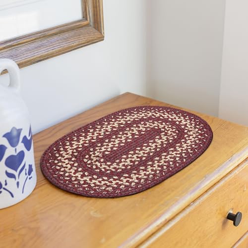 Homespice Autumn Maple Jute Braided Table Mats, Oval 10x15 Set of 4 - color: Autumn Maple