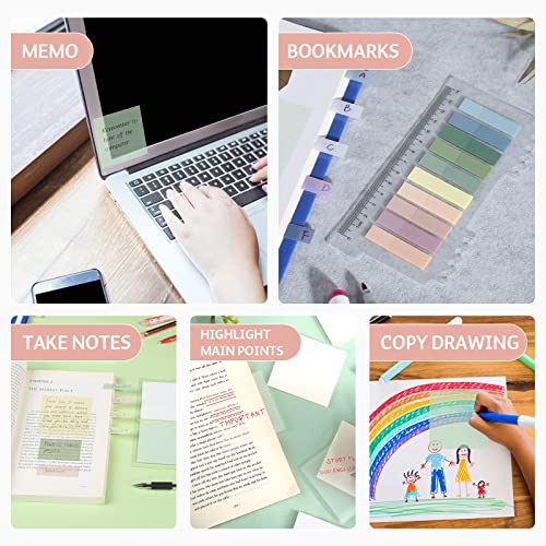 ONEDONE Transparent Sticky Notes -700 Sheets Clear Sticky Notes Tabs for Annotating Books, Translucent Book Annotation Kit w/Index Tabs Book Markers Office & School Supplies - color: 25 Colors
