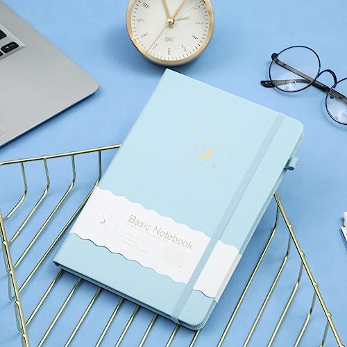 CAGIE Lined Journal Notebook for Work, 196 Pages, Medium 5.7" x 8.3", Hardcover Notebook Journal with Pen Loop, (Sky Blue Ruled), Gifts - color: 1 Pack 02 Sky Blue
