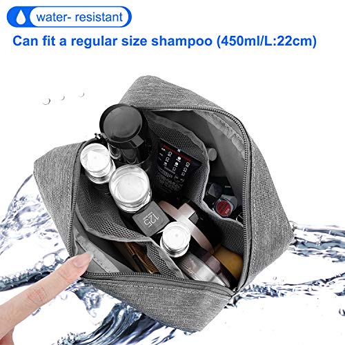 E-Tree Makeup Bag, Big Travel Make up Pouch, Zipper Large Cosmetic Brush Skin Care Case, Toiletry Bags for Traveling Women Man,Tech Electronic Organizer,Small Canvas Storage for Personal Items,Grey - color: Grey, style: 8.2" X 3.1" X 6.3"
