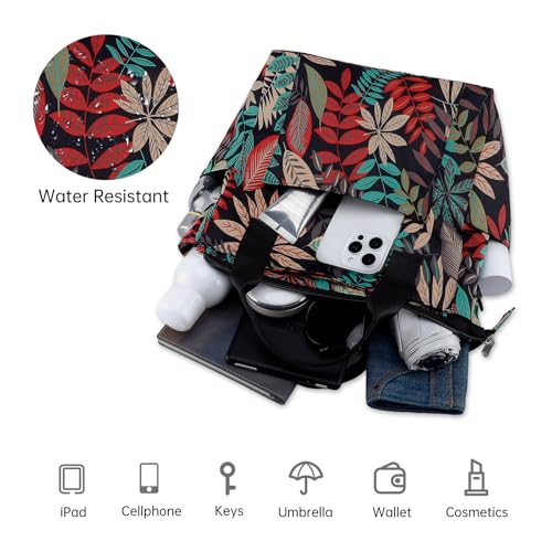 Crossbody Shoulder Bag for Women - Water Resistant Casual Handbag Purse with Multiple Pockets, Adjustable Strap - color: Maple Red