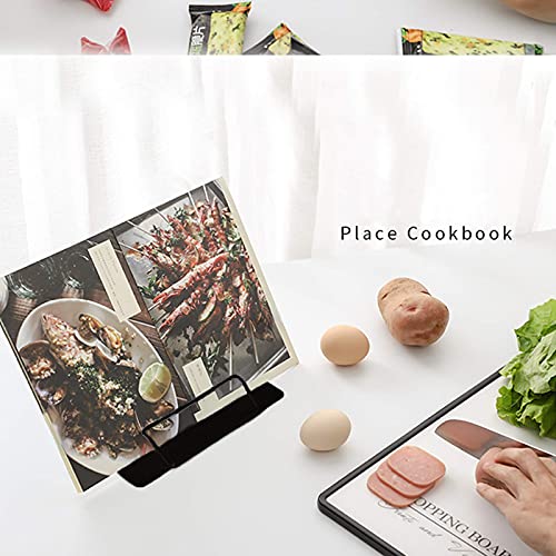 MSDADA 1PC Desk Book Stand Metal Reading Rest Book Holder, Cookbook Holder - color: Black