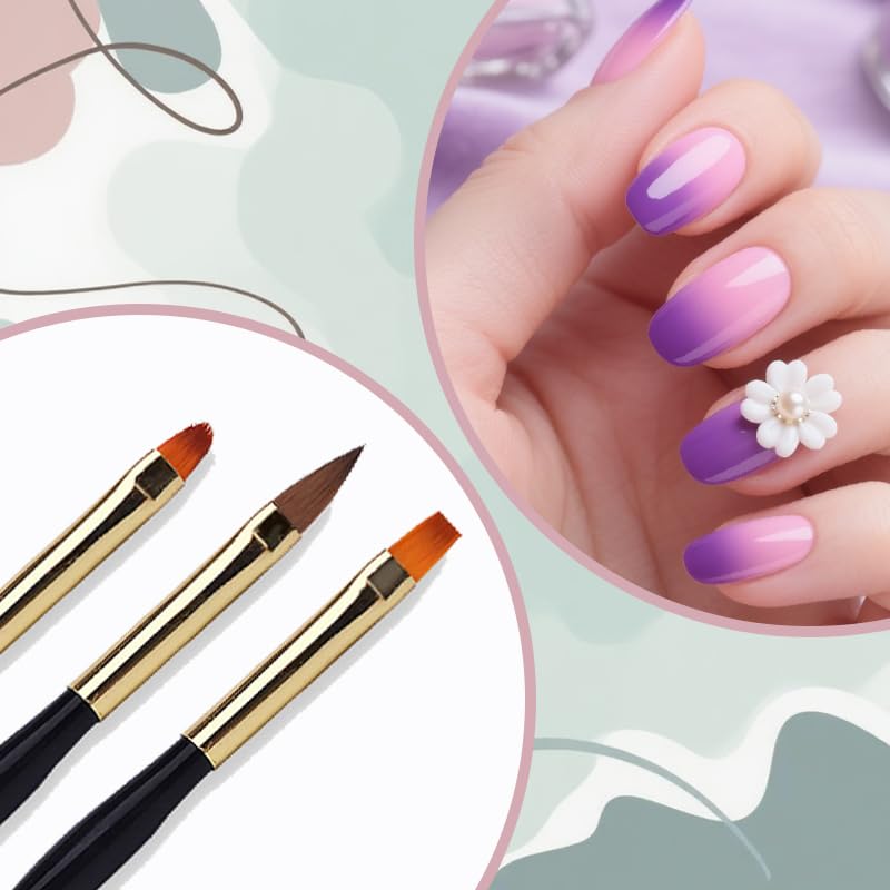 FULINJOY 5Pcs Nail Art Tools - Resin Nail Art Palette, 1 Polygel Brush Picker Brush, 3 Nail Art Painting Brushes, Nail Polish Mixing Palette Double-Ended Pen Nail Liner Brush Nail Drawing Brushes