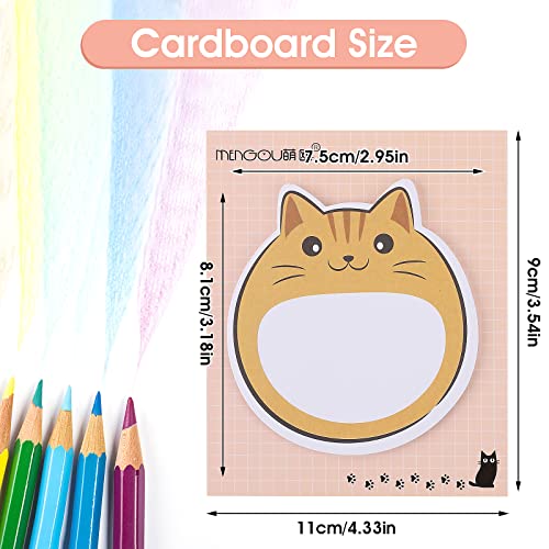 Cobee Cute Cat Sticky Notes, 5 Pack Kawaii Animal Self-Stick Notes Cartoon Cat Self-Stick Memo Pads Cute Shapes Markers Flags Students Home Office Roommates Gifts Tab Supplies 150 Sheets