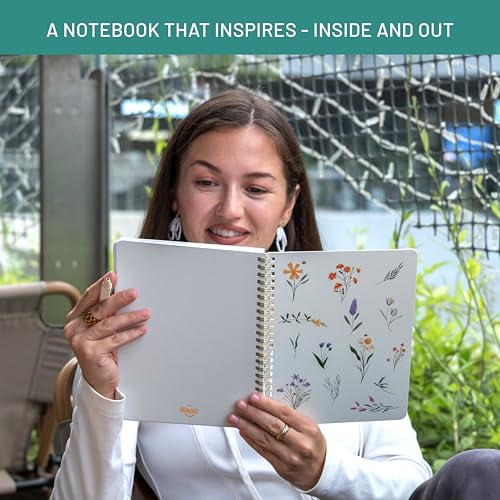 Happy Hoos® Aesthetic Spiral Notebook - 6.25" x 8.25" College Ruled Journal Notebook - Hard Cover Writing Journal for Work, School, Travel, More - Floral Notebook 8 Seasonal Designs(Spring Bloom) - color: Spring Bloom