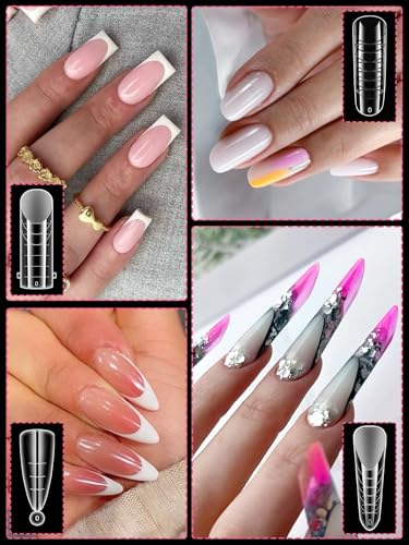 EBANKU Poly Gel Nail Forms - 96PCS Dual Forms for Builder Nail Extension - color: 4 Shapes Set