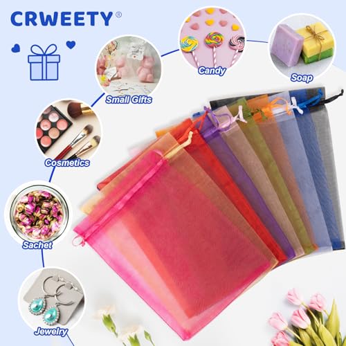 Crweety 50 Pcs Organza Bags 3x4, Royal Blue Small Mesh Gift Bags Drawstring - color: Royal Blue