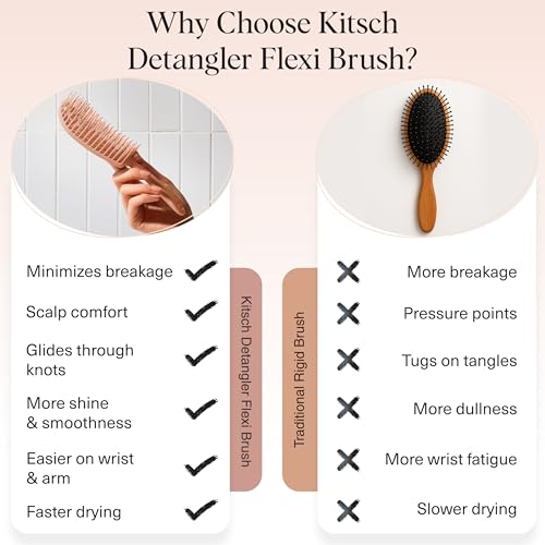 Kitsch Flexi Flow Detangler Brush, Hair Brushes For Women - Terracotta - color: Terracotta, size: 1 pc