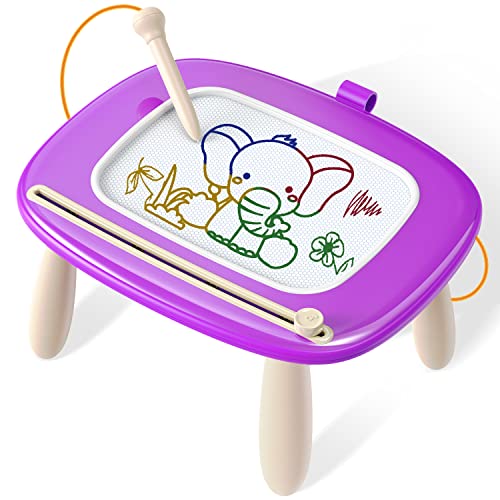 Seimome Doodle Board for Toddler Toys Age 1-3, Magnetic Writing Board, Preschool Learning and Educational Toys for 1 2 3 Years Old Girl Boy Gift for Birthday- Purple - color: Purple