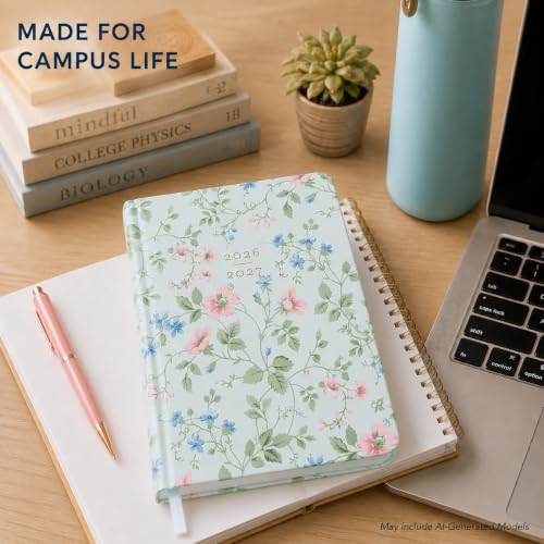 Laura Ashley Academic Planner Hardcover Agenda Jul 2026-Dec 2027, 6"x8" - color: Green