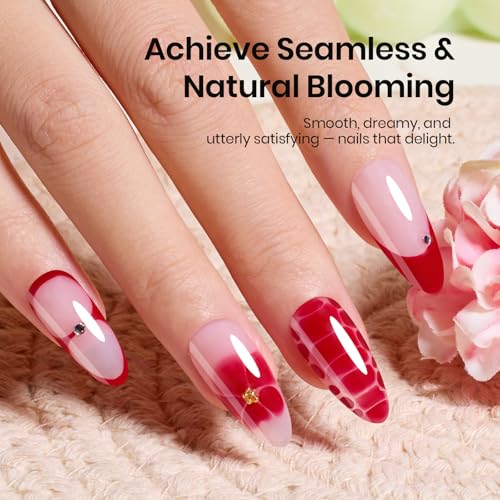 Beetles HEMA-Free Blooming Gel Nail Polish Set, Fiery Romance Red - color: Clear Blooming Gel