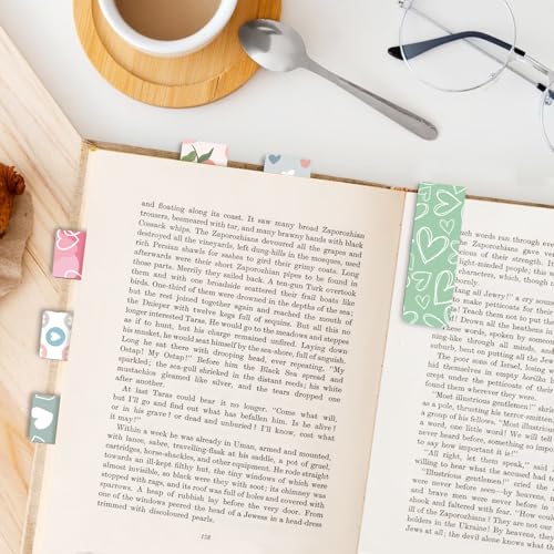 Magnetic Bookmarks, Page Markers, 10 Love Pattern Designs - color: Love Theme